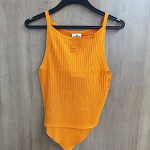 courreges knit vest in orange